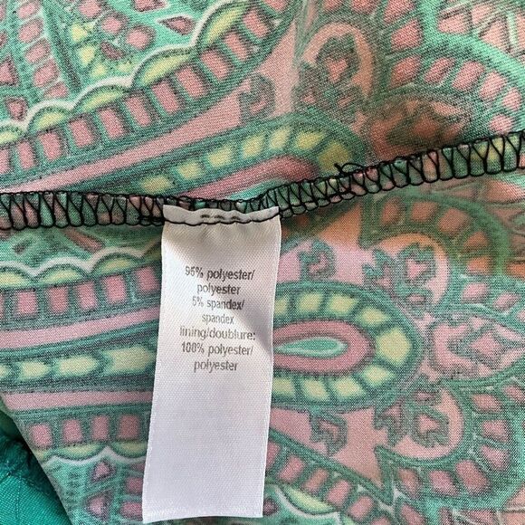 Studio Y Womens Size Large Mini Sundress Black Turquoise Print Adjustable Straps - Picture 10 of 12